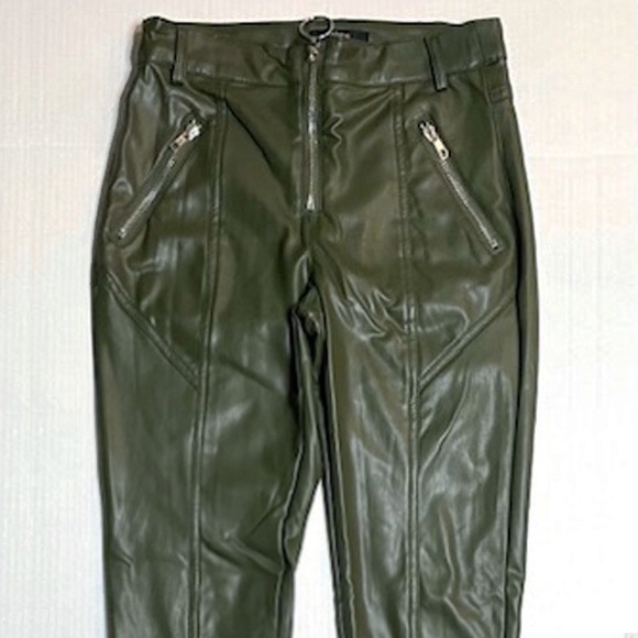 Green Vegan Leather High Waist Pants NWT - Size S - Picture 4 of 6